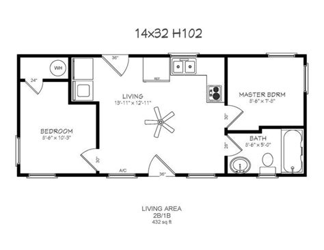 1 bedroom. . 14x32 cabin floor plans
